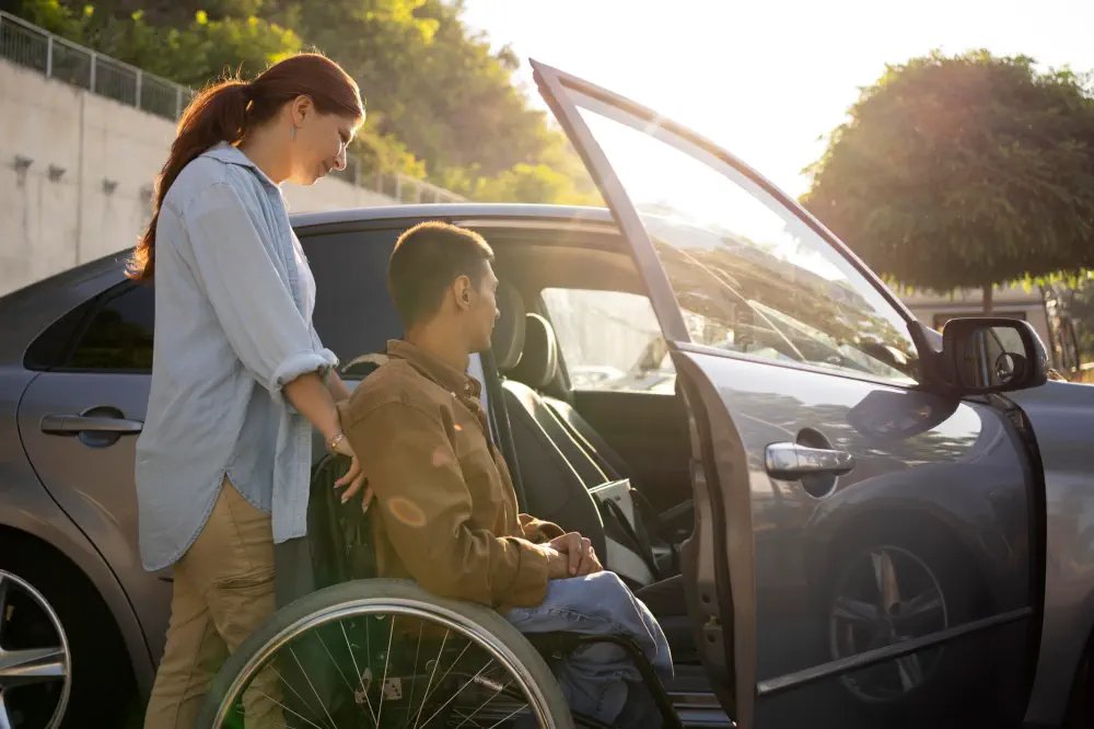 Assistance for rider using a wheelchair